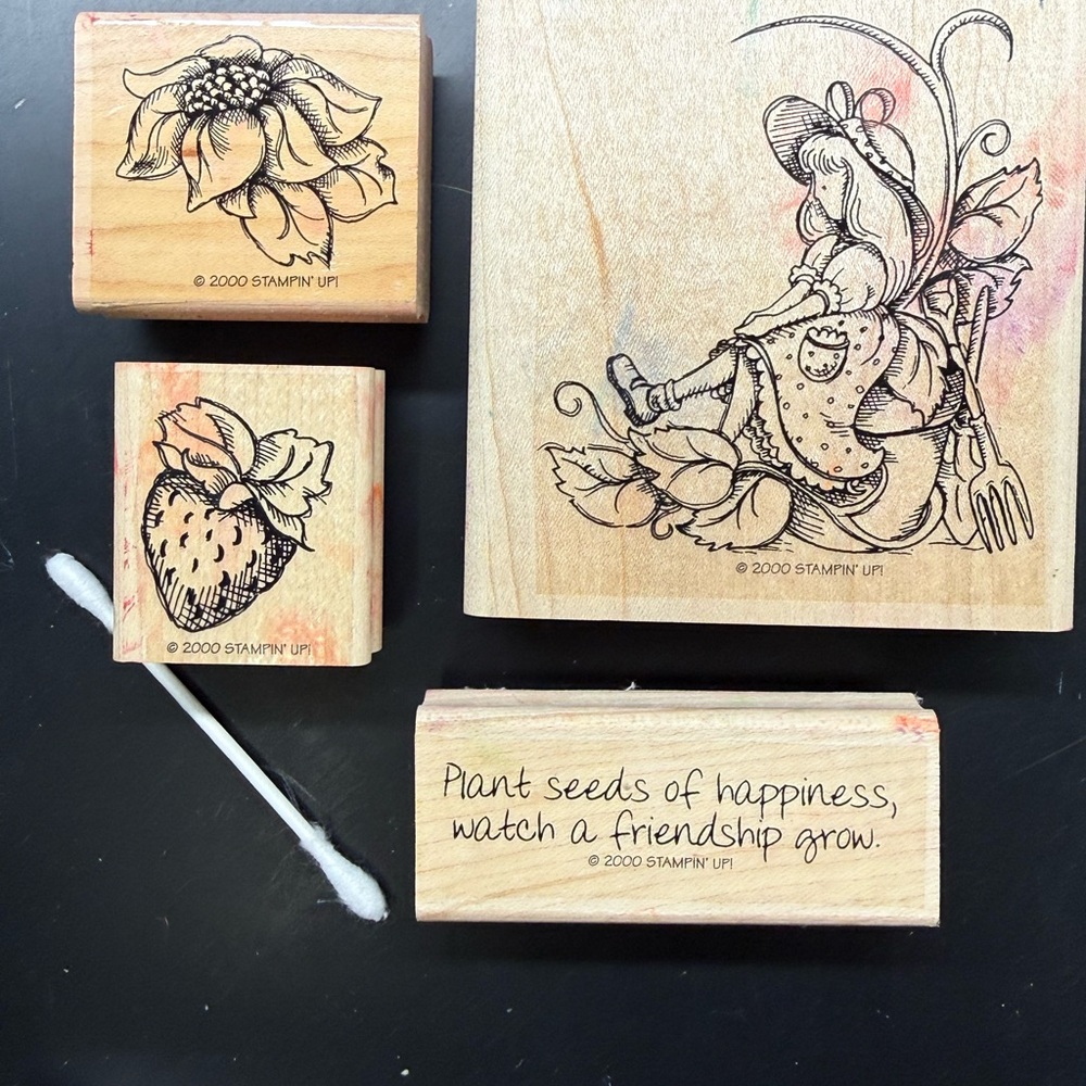 Stampin' Up! Wooden Stamp Set - Natural and Black Designs